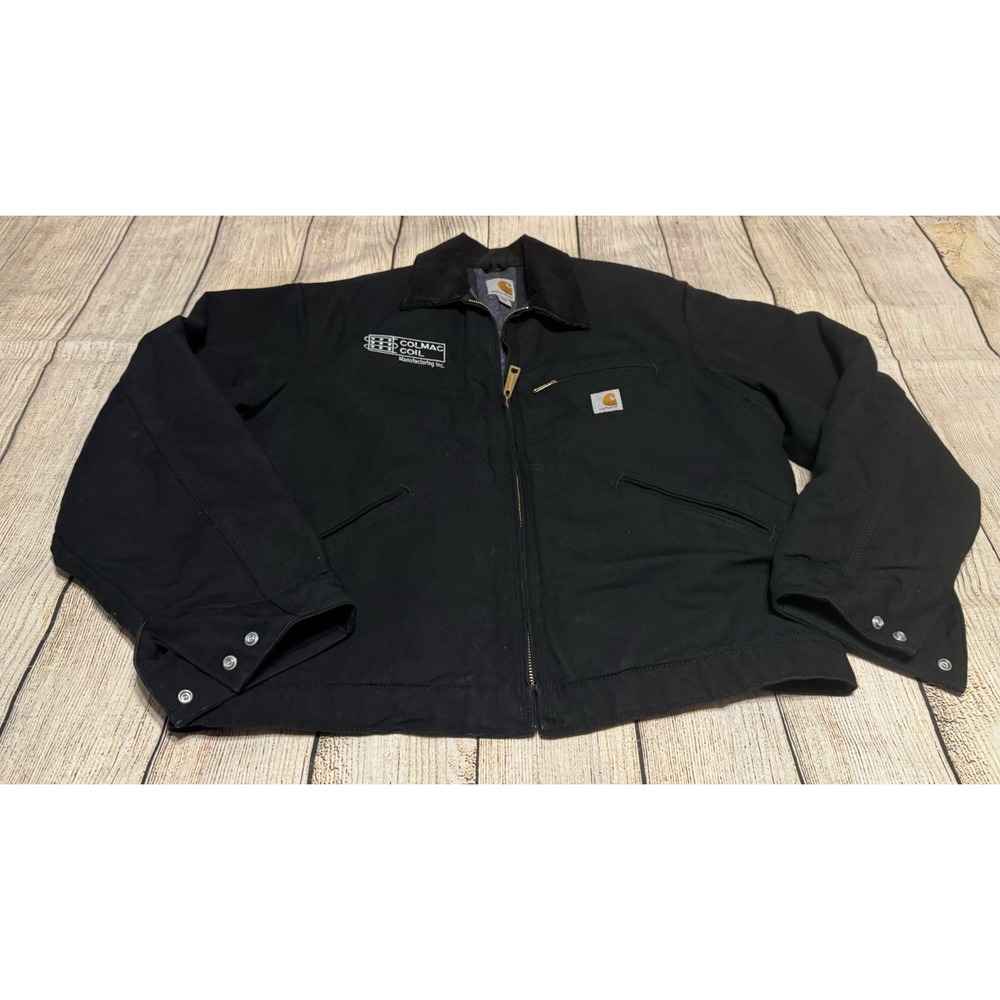 Carhartt J001 BLK Blanket Lined Jacket Coat L USA Union Made Helmets To Hardhats